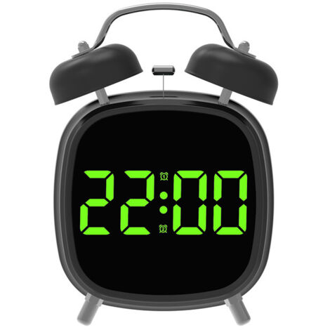 Orologio a LED, orologio multifunzione, sveglia, sveglia digitale, per uso domestico, volume alto - luce verde (cassa nera)