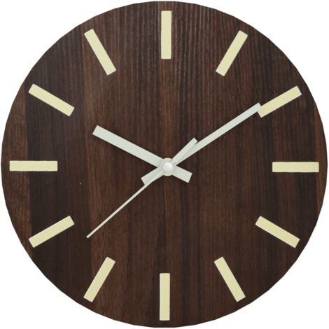 Orologio a Parete con Ore e Lancette Luminose Marrone Ø30 cm vidaXL