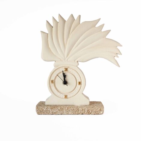Orologio Arma dei Carabinieri Crest scultura decorazione bomboniera in Pietra Leccese salentina misure 28 x 22 cm