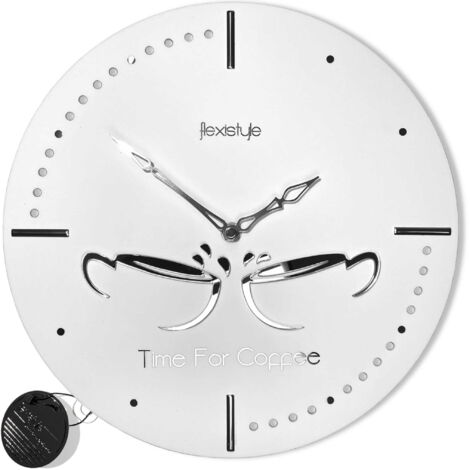 Orologio da cucina Silver Cups rotondo bianco 3d