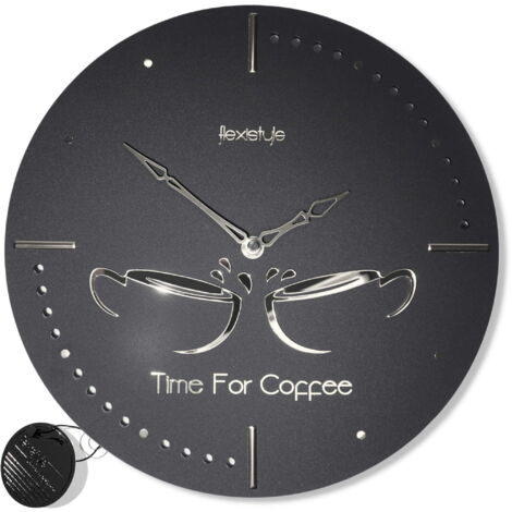 Orologio da cucina Silver Cups rotondo silenzioso 3d