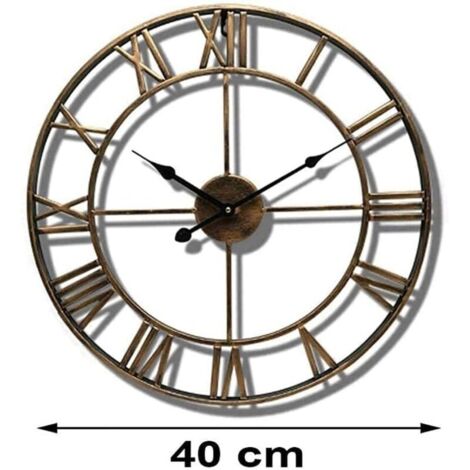 Orologio da giardino impermeabile per esterni, orologio digitale romano da giardino per interni ed esterni, orologio di precisione da parete in metallo nero