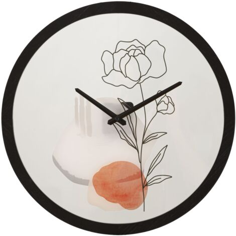 Orologio da Muro Flower 1 Ø 40x3,5 cm in Ferro e Vetro