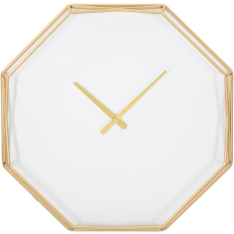 Orologio da Muro Oroy Octagonal 56x6,5x56 cm in Ferro e Plastica Oro