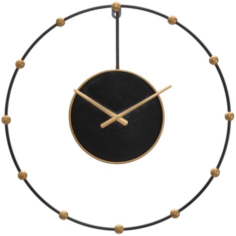 Orologio da Muro Pearl Ø61x4,5 cm in Ferro Nero