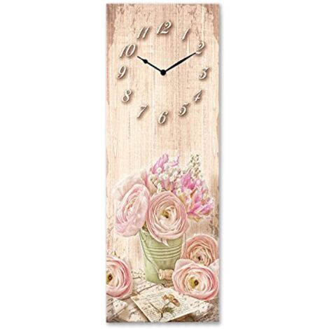 Orologio Da Parete 30x80 cm modello Romantic Lyrics decorativo in legno con stampa in alta qualità
