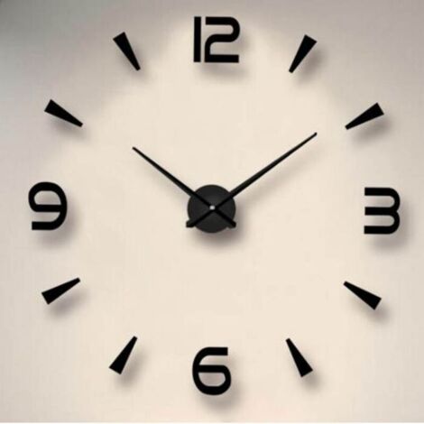 Orologio da parete 3D moderno autoadesivo Vangold, di grandi dimensioni, da assemblare fai-da-te, ideale per la casa o l'ufficio.