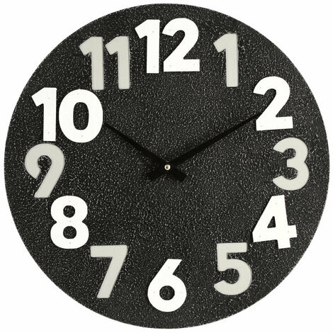 Orologio da Parete  Ø40x4,5 cm in Legno Timing Nero