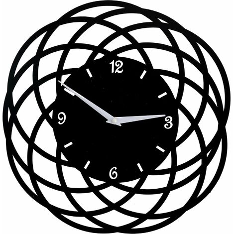 Orologio da Parete Ø40xh2 cm in Metallo Nero