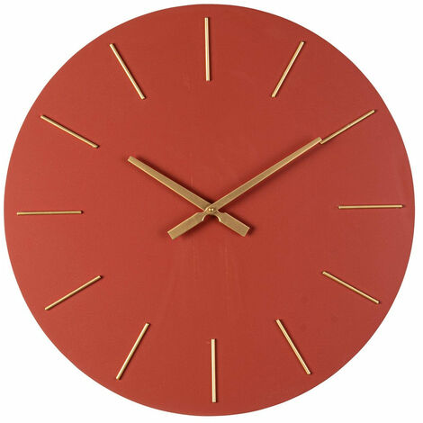 Orologio da Parete  Ø60x5 cm in Legno TimeLine Mattone