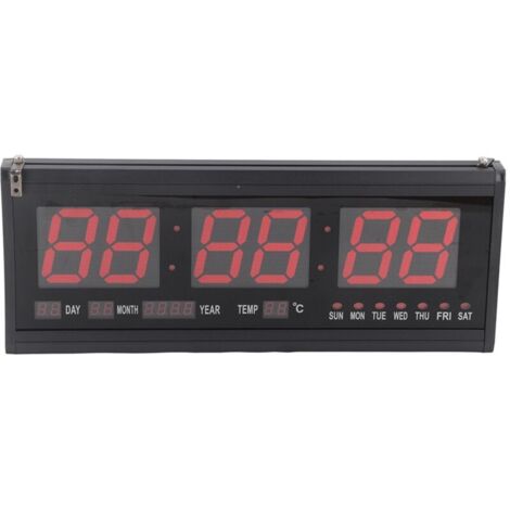 Orologio da parete a LED Hongtai 4819 (rosso), standard europeo, 110-240 V