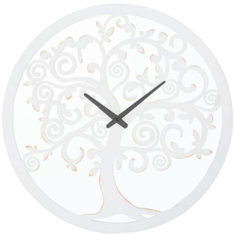 Orologio da parete con albero colore bianco per salotto e cucina