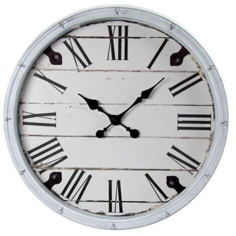 OROLOGIO DA PARETE CON CORNICE IN PLASTICA E NUMERI ROMANI 50X50X5 CM BIANCO