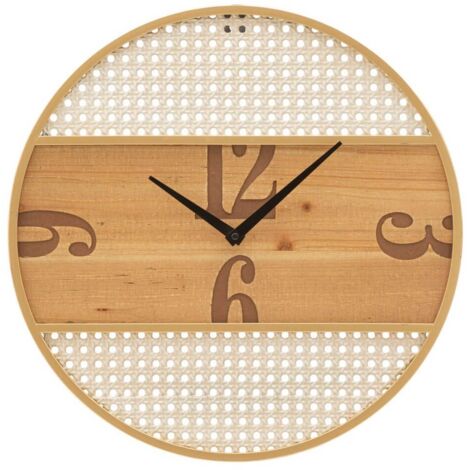 Orologio da parete con motivi decorativi in ferro e legno MDF per salotto e cucina