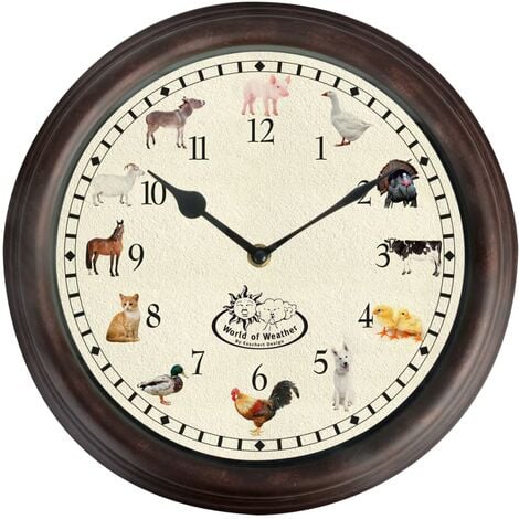 Esschert Design Orologio a Tema Animali da Fattoria e Suoni