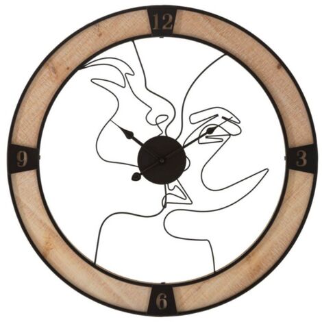 Orologio da parete coppia in ferro e legno per salotto e cucina