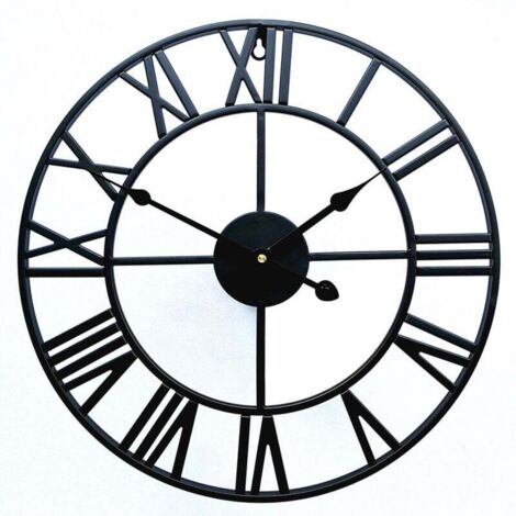 Orologio da parete creativo retrò in metallo e ferro, orologio da parete romano, decorazione per soggiorno (50 cm)
