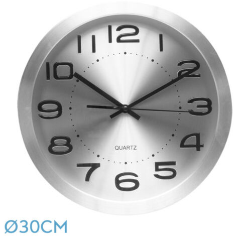 Orologio da parete cronus alluminio argento 30d movimento continuo