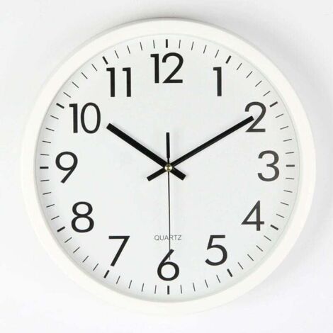 Orologio da parete da 12 pollici, orologio da parete rotondo silenzioso al quarzo digitale 3D senza ticchettio, bianco