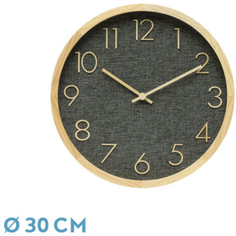 Orologio da parete de ROSELLON grigio faggio 30x30x4 cm movimento continuo