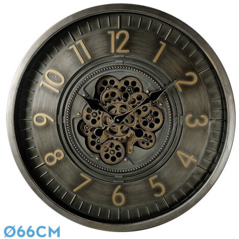 Orologio da parete de trento oro/pelle 66x66x10cm con movimento