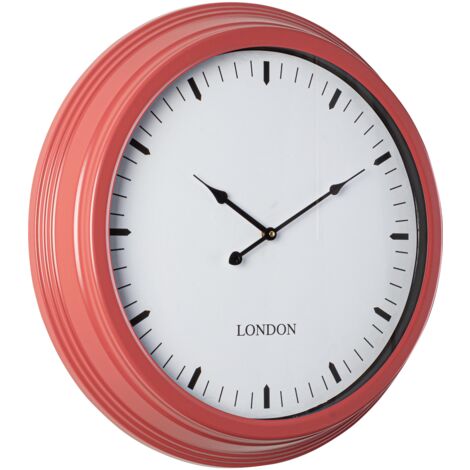 Orologio da parete, design moderno "Mathias" in acciaio Ø 58,5x8,7 cm -Rosso