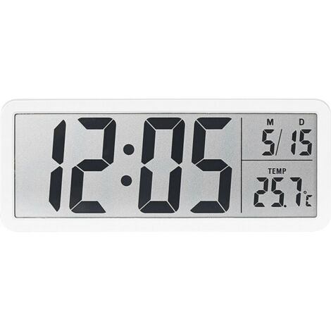 Orologio da parete digitale a batteria, orologio da parete digitale con cifre grandi, visualizzazione della temperatura, formato orario 12/24 ore, orologio da scrivania, orologio digitale