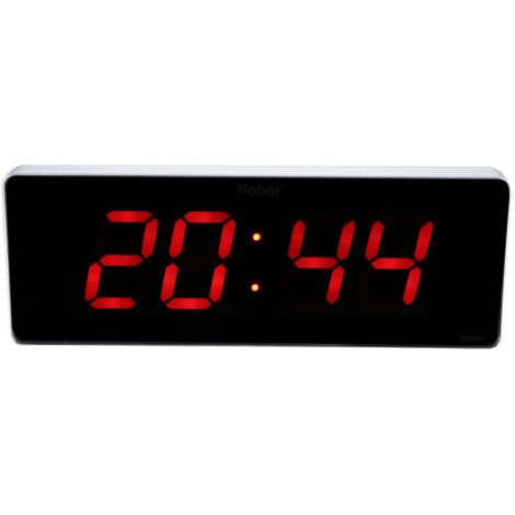 Orologio da parete digitale a LED in lega di alluminio SJLERST per ufficio e camera da letto, spina europea 110-240V (ore + minuti)