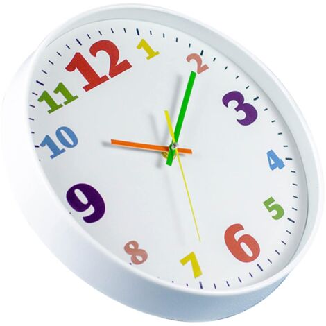 Orologio da parete grande da 12 pollici, orologio da parete al quarzo silenzioso, numeri arabi colorati facili da leggere, adatto per soggiorno, sala da pranzo, camera da letto, scuola