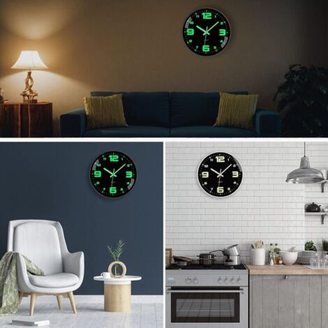 Orologio da parete illuminato senza ticchettio silenzioso - 30 cm - Moderno al quarzo - Grande orologio da parete a batteria - Facile da leggere