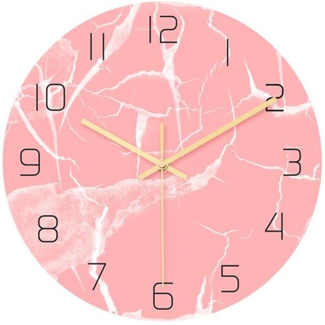 Orologio da parete in acrilico rosa, adatto per il soggiorno e la camera da letto.