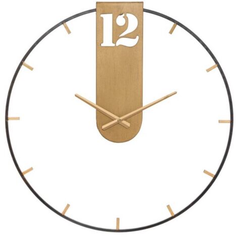 Orologio da parete in ferro color oro e nero per salotto e cucina