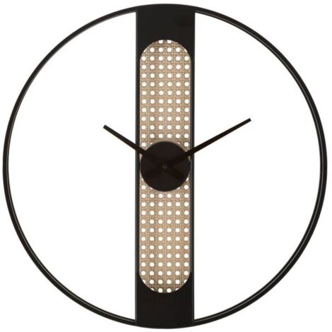 Orologio da parete in ferro colore nero e crema per salotto e cucina