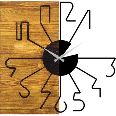 Orologio da parete in legno, decorazione naturale Clock Noce Nero