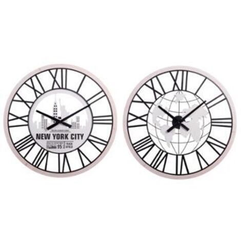 Orologio da Parete in Legno MDF e Metallo 70 cm 2 Modelli