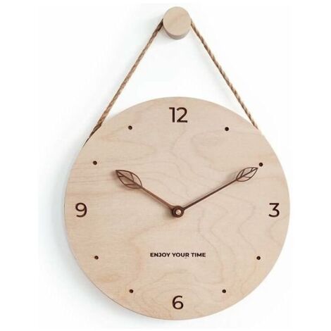 Orologio da parete in legno rustico da 30 cm per la decorazione domestica - Orologio da parete analogico decorativo sospeso per soggiorno, camera da letto, cucina, ufficio e fattoria - Lancette esteti