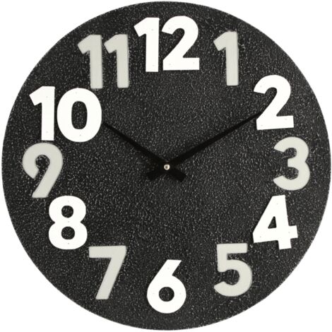 Orologio da parete in mdf a batteria "Timing" Ø 40x4,5 h cm -Nero