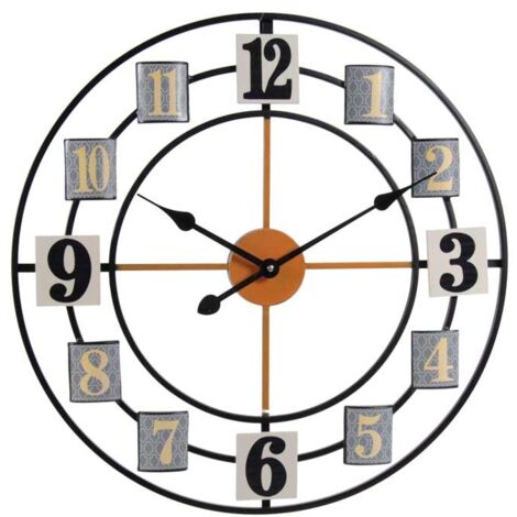 OROLOGIO DA PARETE IN METALO STILE FANTASIA 60X2 CM CON NUMERI GRANDI