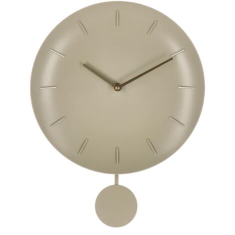 Orologio da parete "Jair" con pendolo in metallo Ø 30x6x39,5 h cm a batteria -Avorio