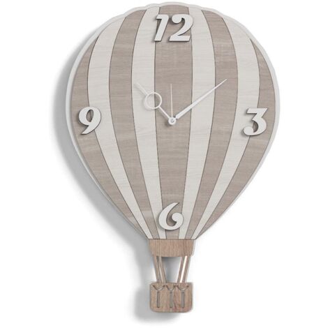 Orologio da parete legno laminato 41X59 cm BRC - MONGOLFIERA