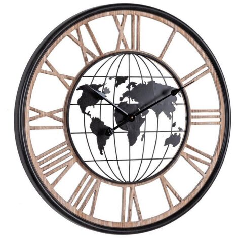 Orologio da Parete Legno Nero Industriale 70 cm - REGALITÀ