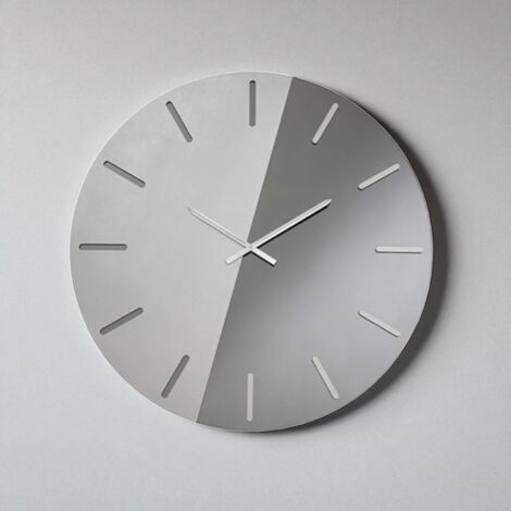 Orologio da parete MACK rotondo D80 cm bicolore Fume' e Argento