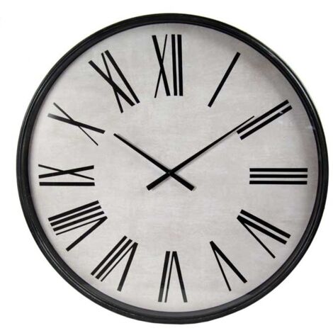 OROLOGIO DA PARETE MINIML CON NUMERI ROMANI IN VETRO 76X6 CM BIANCO E NERO