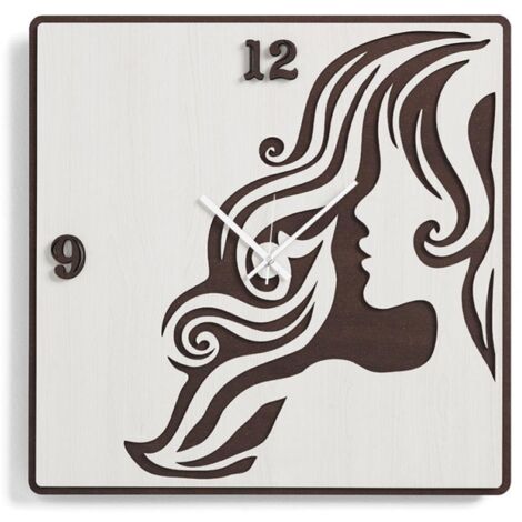 Orologio da parete moderno 50X50 WOMAN in legno laminato RSN