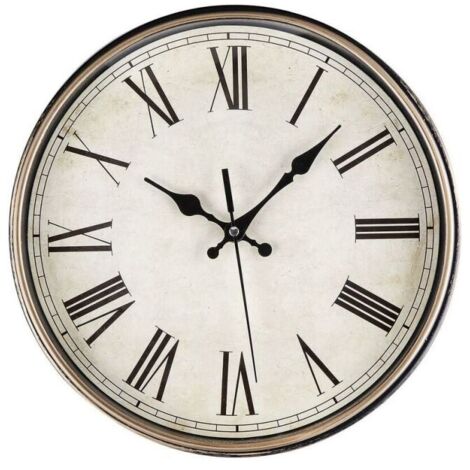 Orologio da parete moderno al quarzo silenzioso da 30 cm a batteria con numeri romani, orologi da parete vintage, scuola