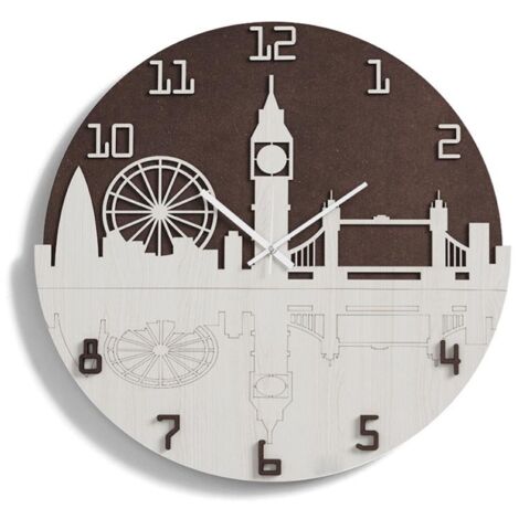 Orologio da parete moderno D50 ENGLAND in legno laminato RSN