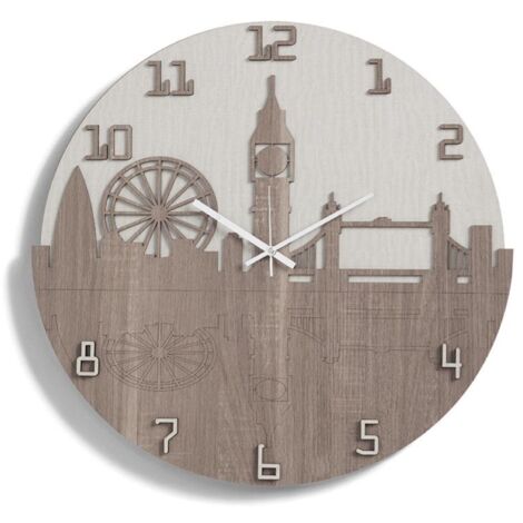 Orologio da parete moderno D50 ENGLAND in legno laminato TRS