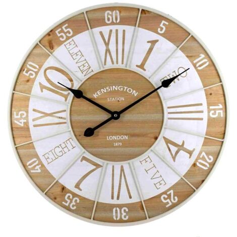 OROLOGIO DA PARETE NUMERI FANTASIA STRUTTURA IN METALLO 60X5 CM LEGNO