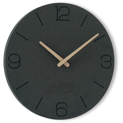 Orologio da parete per il soggiorno 3EKO nero 30cm