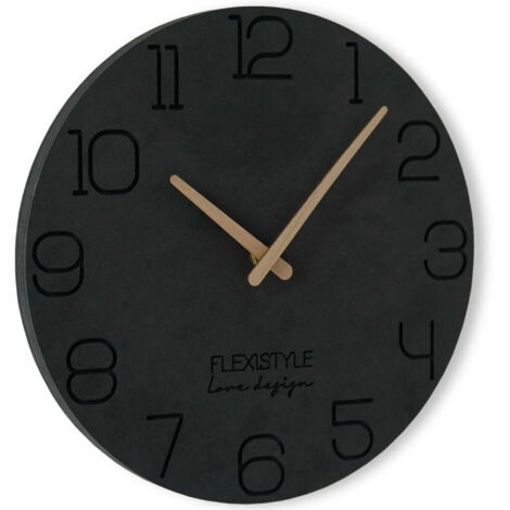Orologio da parete per il soggiorno 4EKO nero 30cm